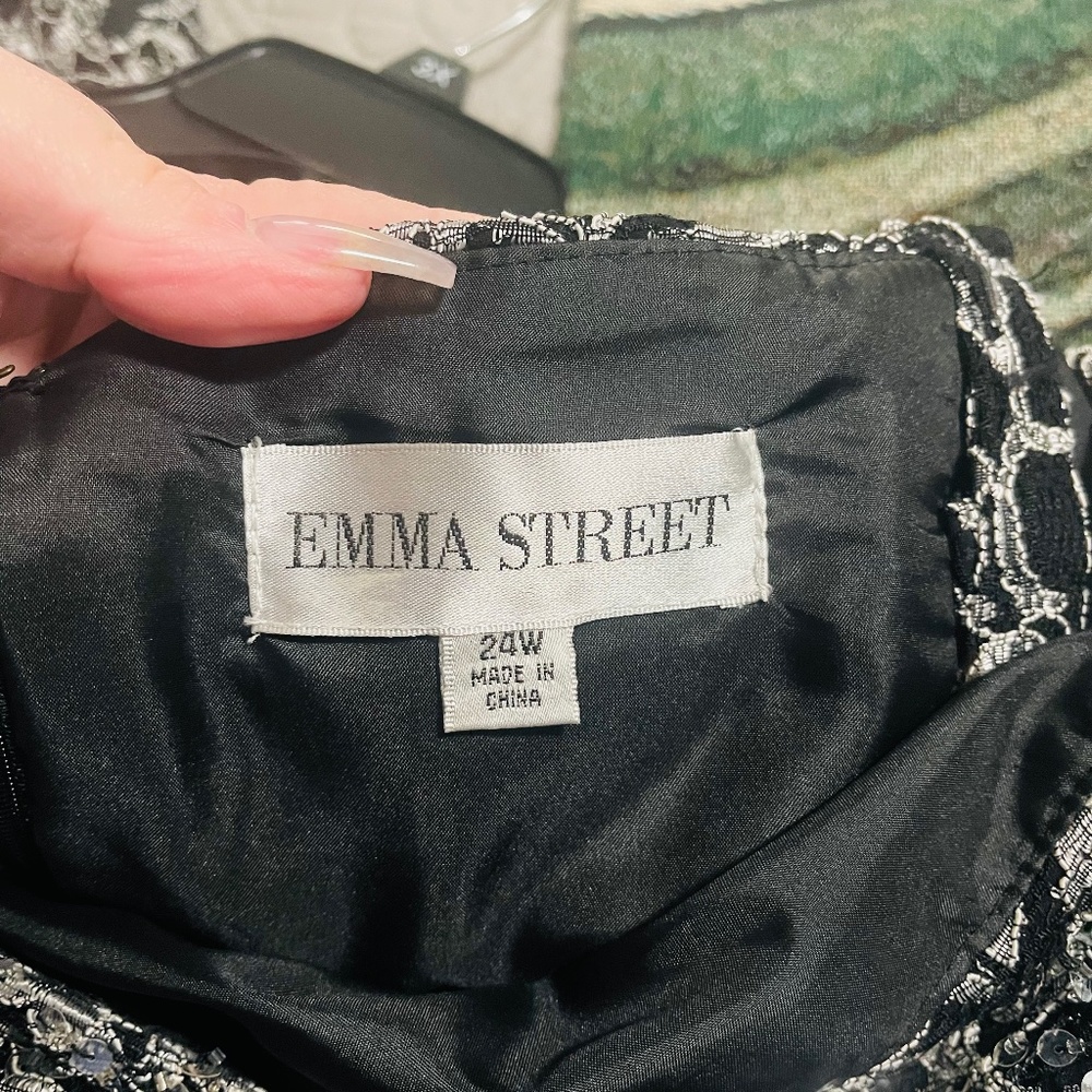 Formal Black Sequined Gown with Lace and Jacket